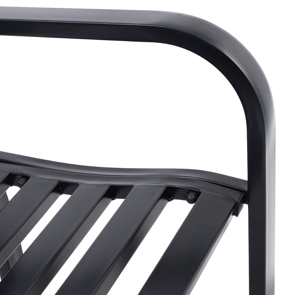 Outdoor Steel Frame Bench with PVC Mesh Backrest