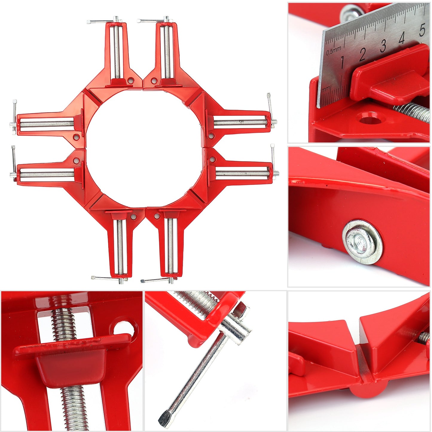 90 Degree Corner Clamps for Woodworking - 4 Pack Aluminum