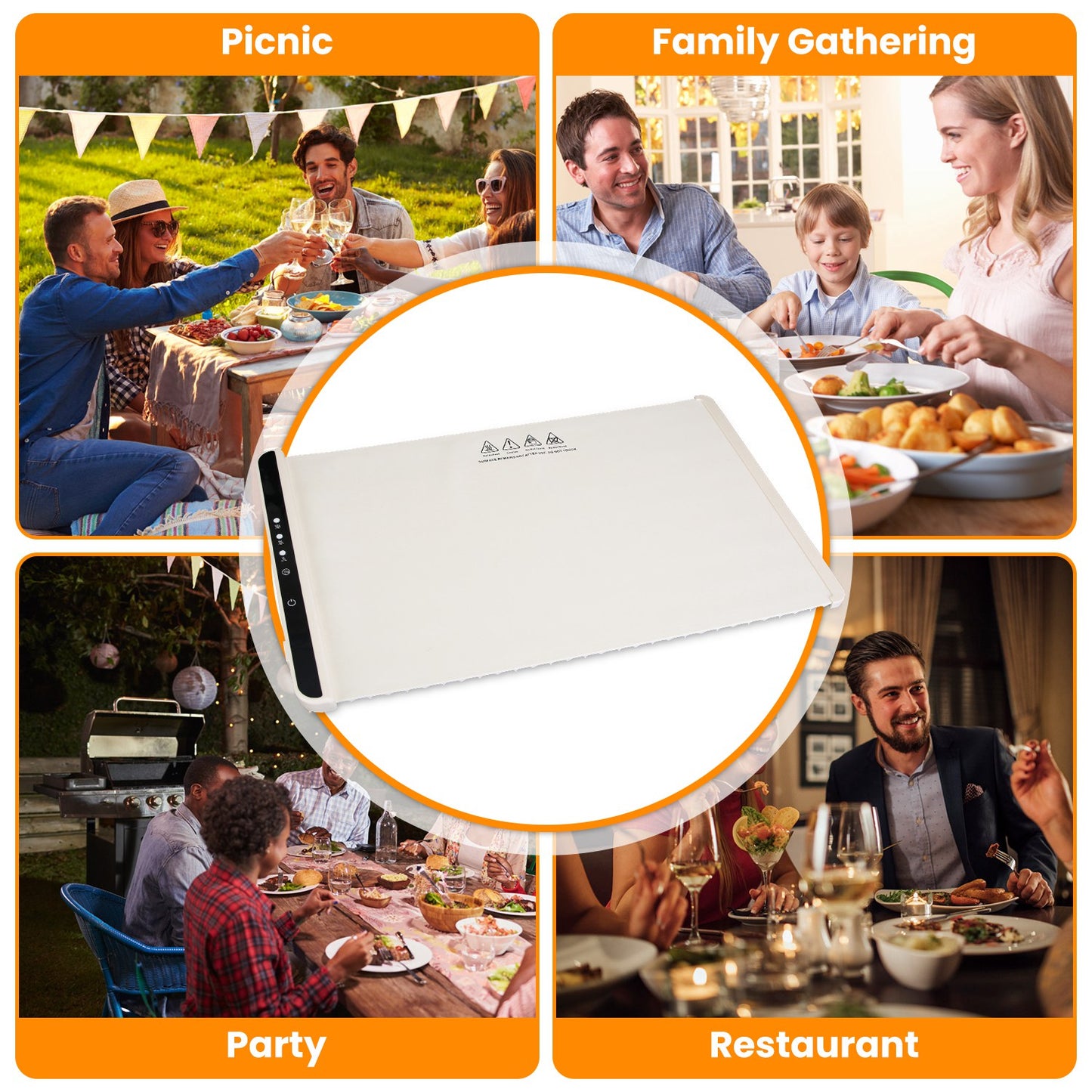 Electric Warming Tray with Adjustable Temperature Control