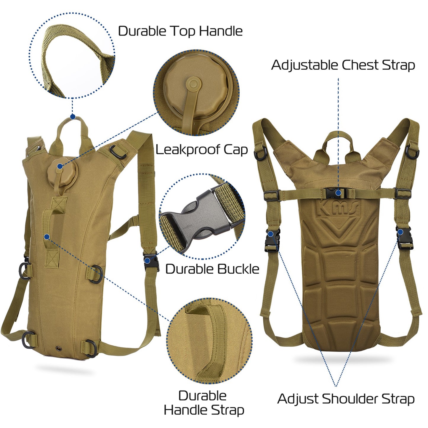 Tactical Hydration Pack with 3L Water Bladder