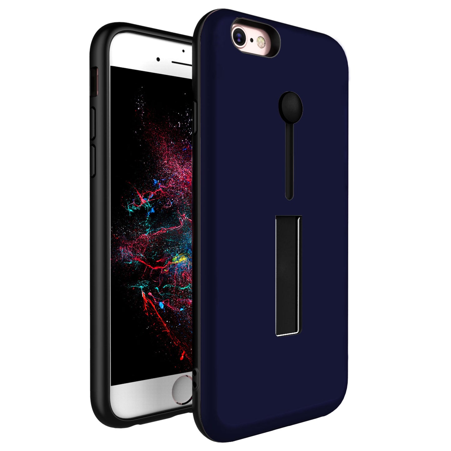 iPhone 8 Case with Finger Strap and Kickstand