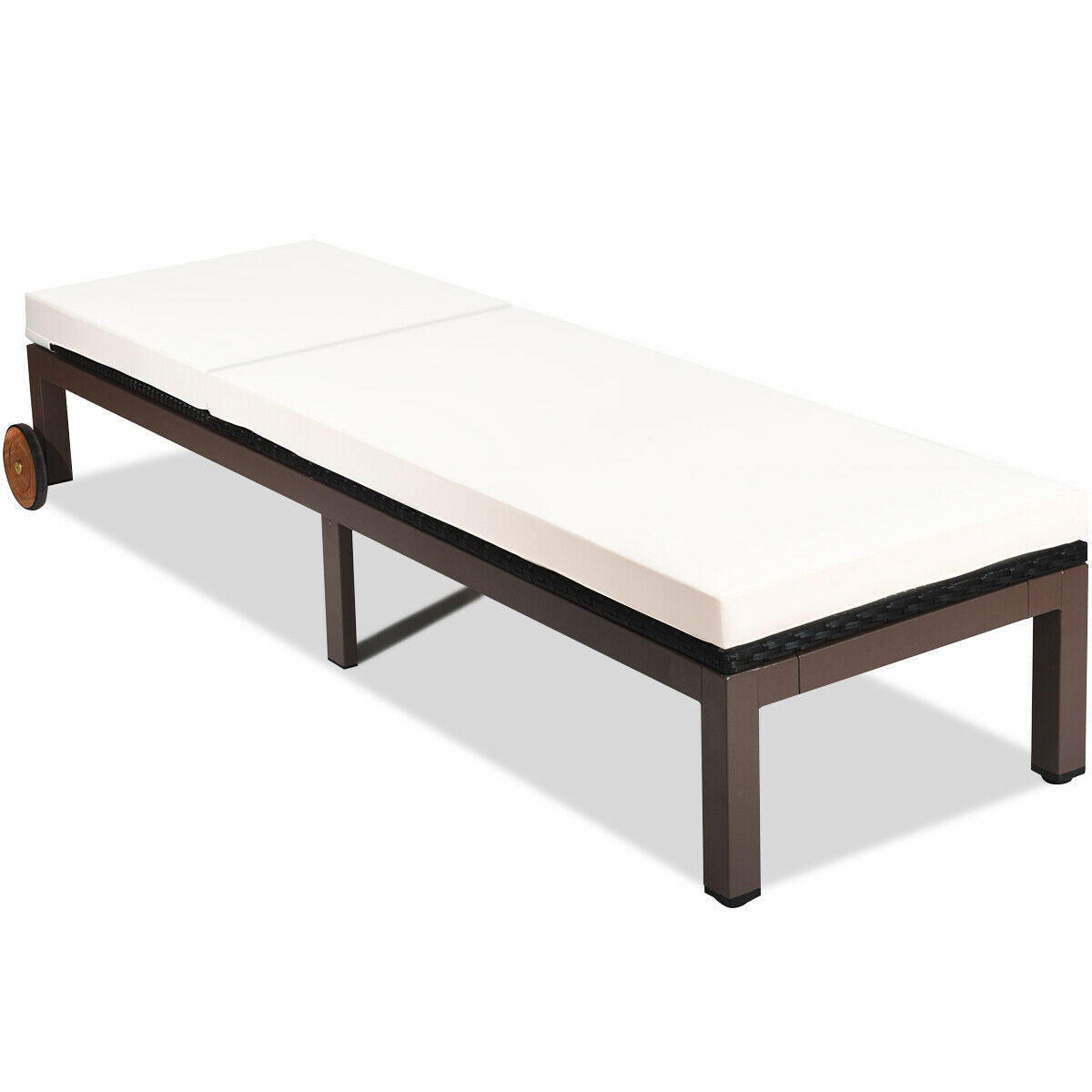 Adjustable Patio Chaise Lounge Chair with Cushion