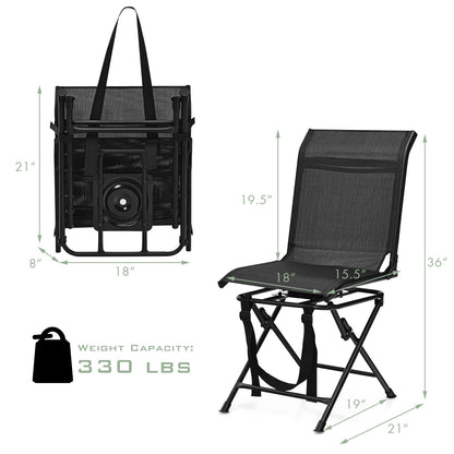 360° Swivel Folding Camping Chair with Iron Frame