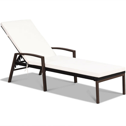 Adjustable Patio Chaise Lounge Chair Set with Cushions