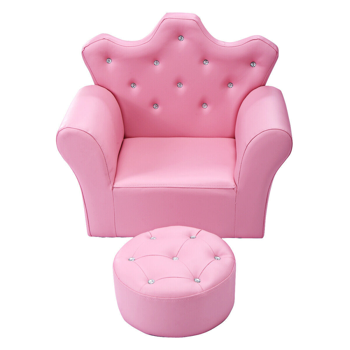 Kids Sofa Armrest Chair with Ottoman for Toddlers