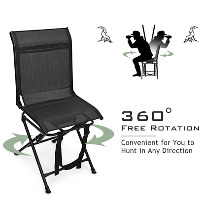 360° Swivel Folding Camping Chair with Iron Frame