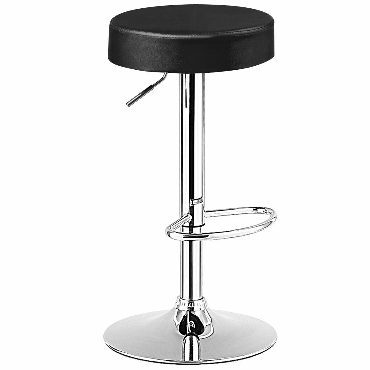 Adjustable Swivel Bar Stool with PU Leather Seat