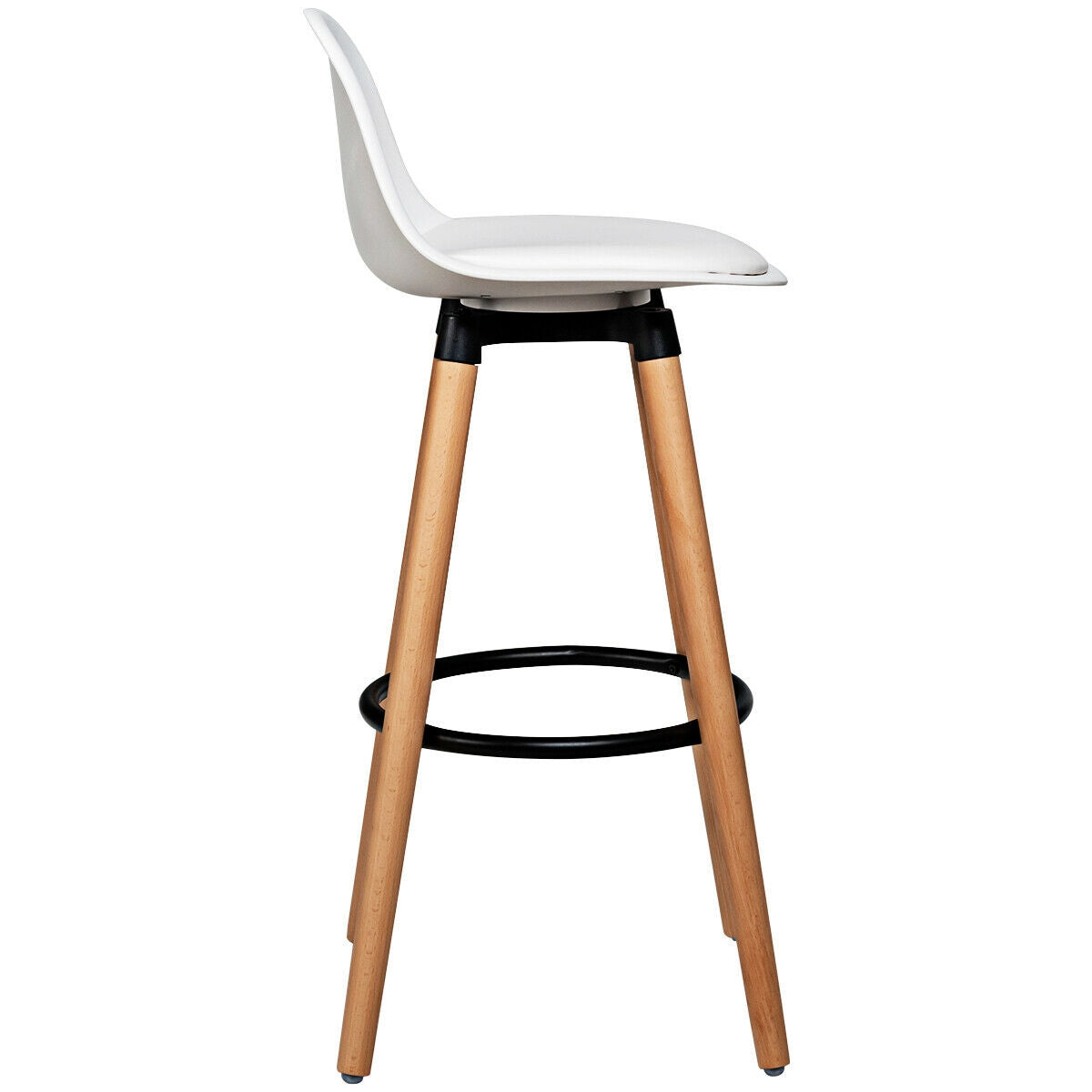 Mid Century Bar Stool Set of 2 with Padded Seat - 28.5"