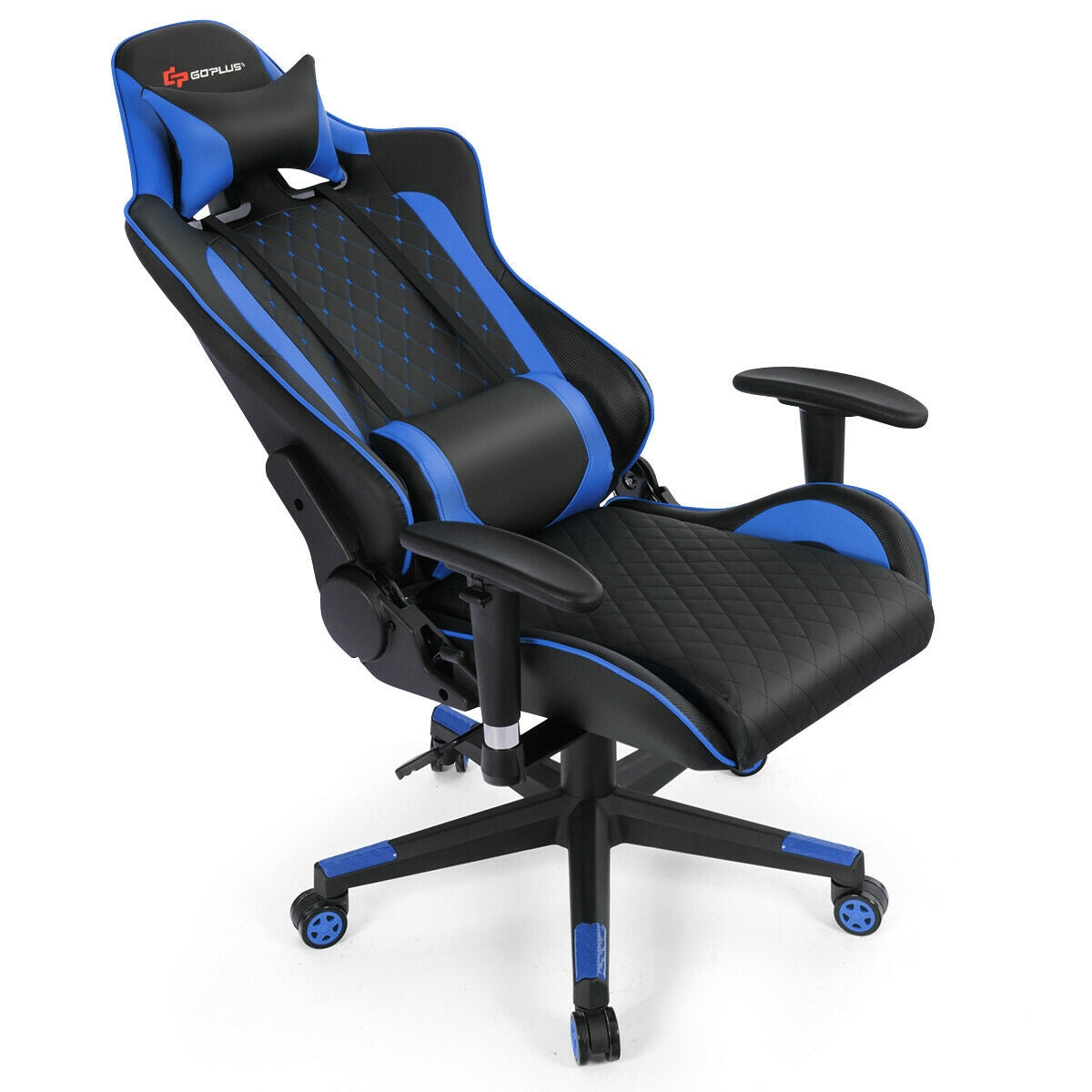 Gaming Chair with Massage Lumbar Support and Headrest