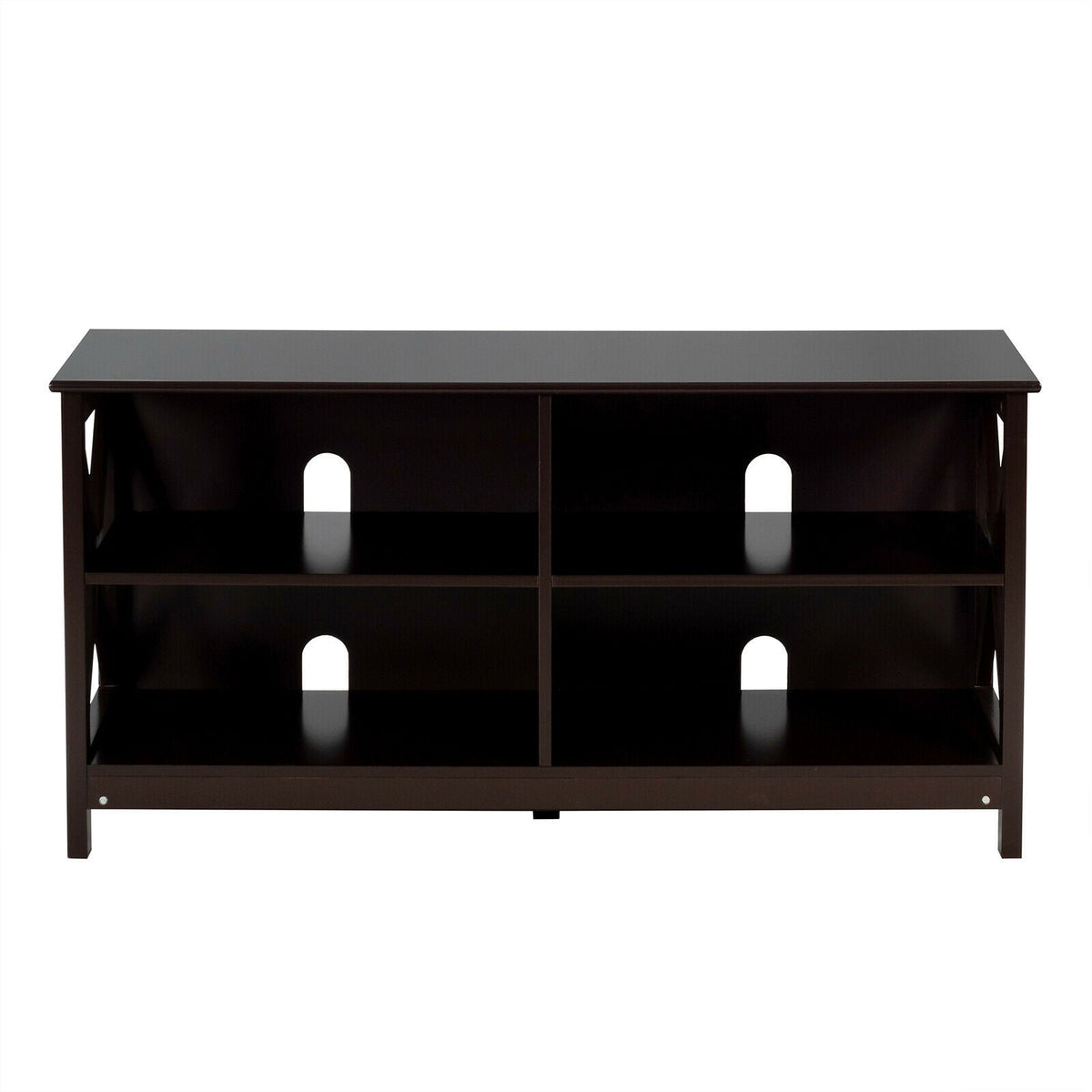 Wooden TV Stand Entertainment for TVs up to 55 Inch with X-Shaped Frame