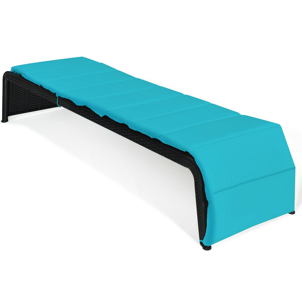 Adjustable Rattan Chaise Lounge Chair with Cushion
