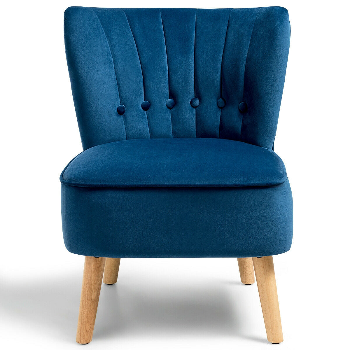 Tufted Velvet Accent Chair Armless Leisure Seat