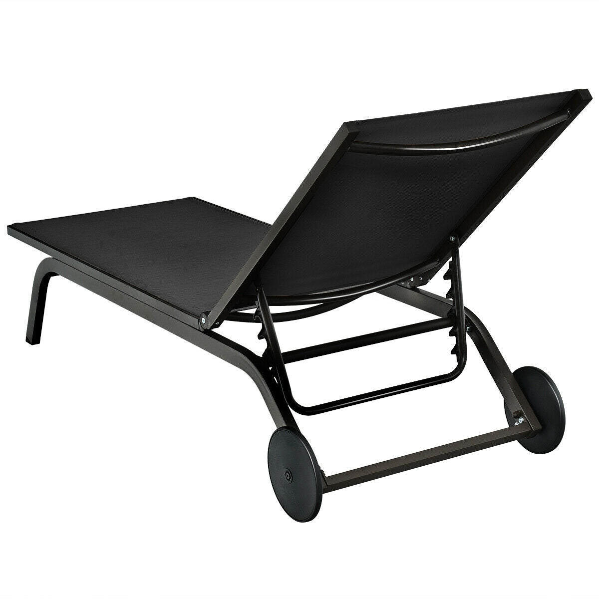 Adjustable Outdoor Chaise Lounge Chair with Wheels