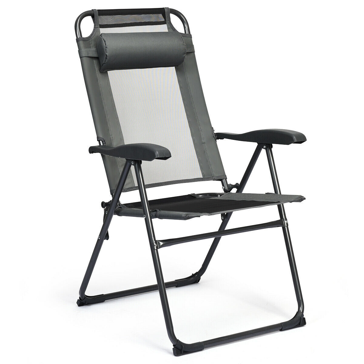 Adjustable Folding Patio Chairs with Headrest, Set of 4