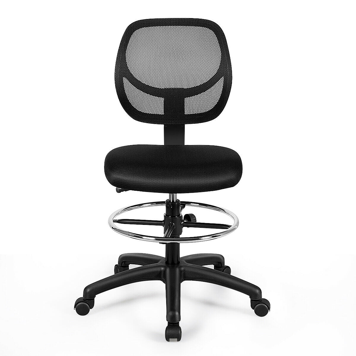 Mid Back Mesh Drafting Chair with Adjustable Height