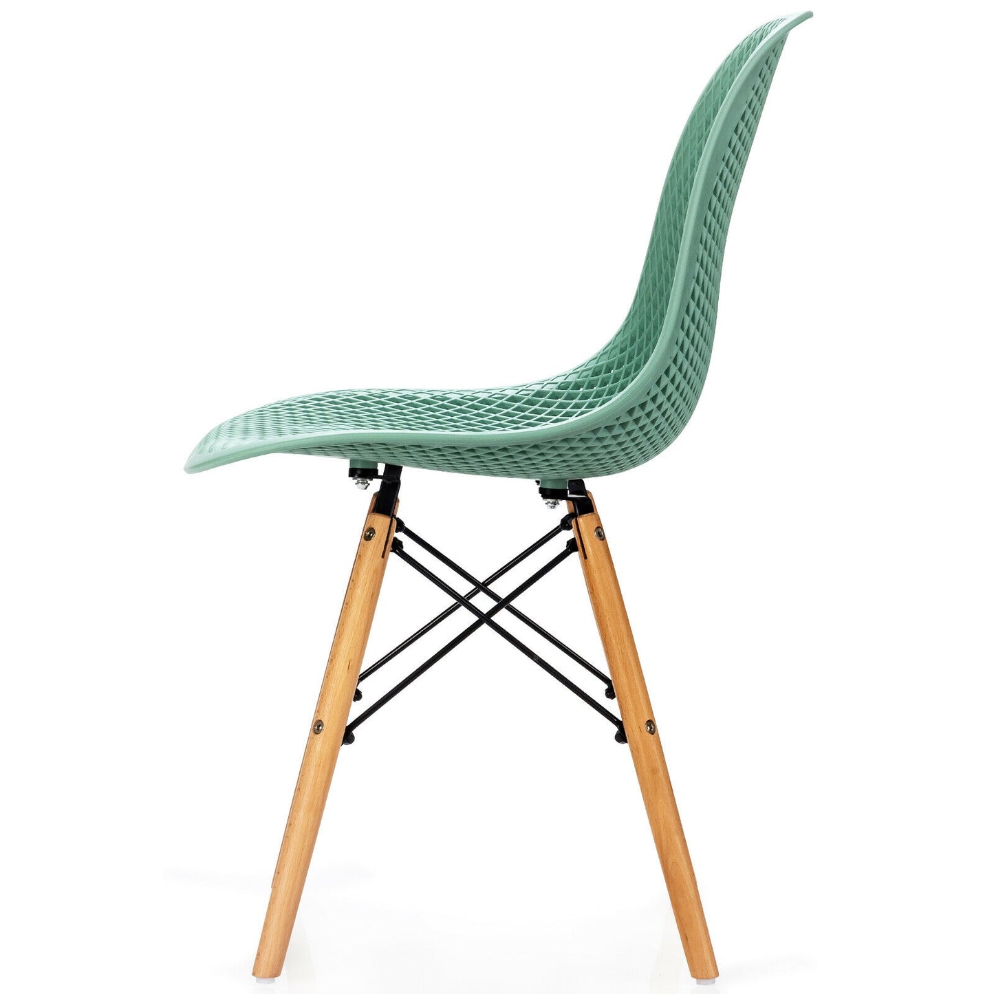 Modern Hollow Dining Chairs Set of 4 with Wood Legs