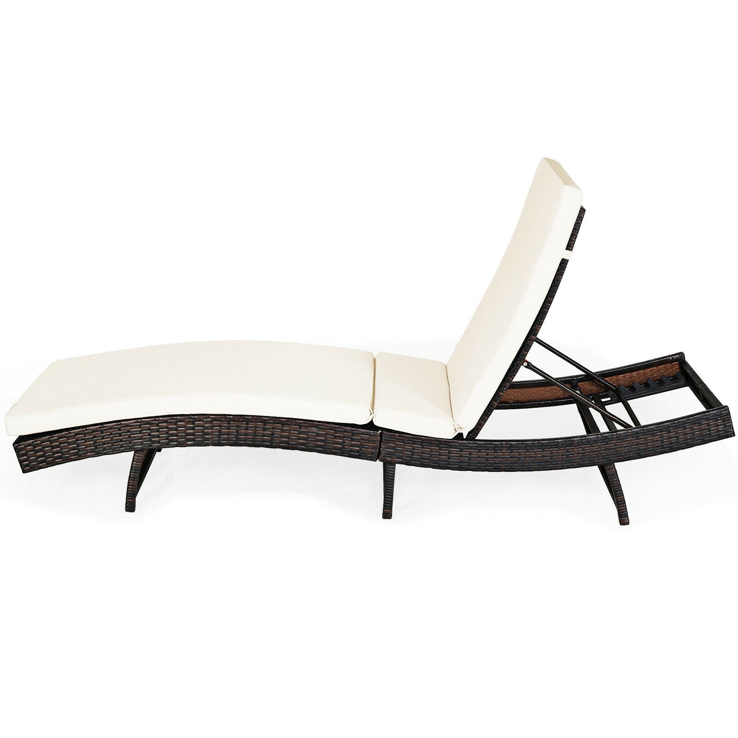 Folding Chaise Lounge with 5-Position Adjustable Backrest