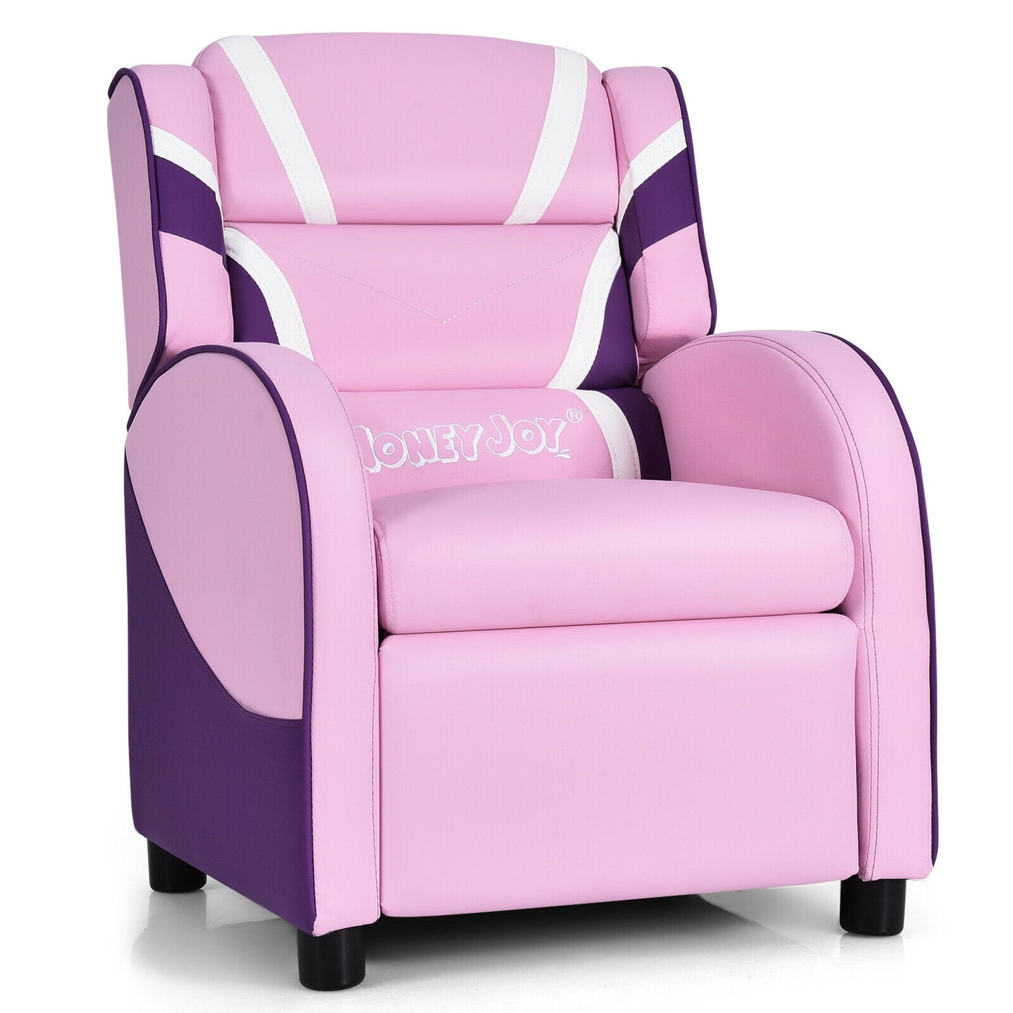 Kids Recliner Chair with Side Pockets - Adjustable Leather