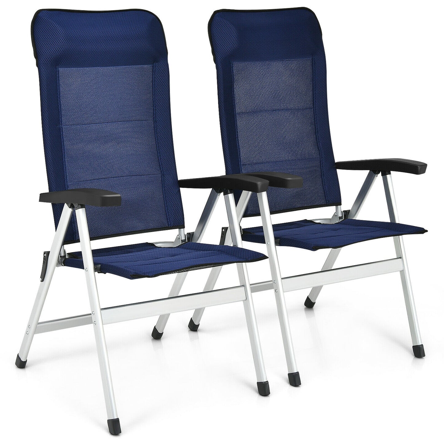 Patio Dining Chair Set with 7-Position Adjustable Backrest