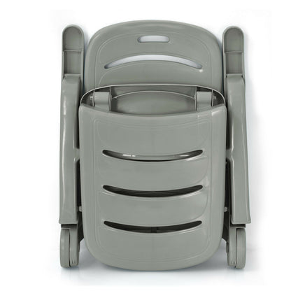 Adjustable Folding Chaise Lounge Chair with Wheels