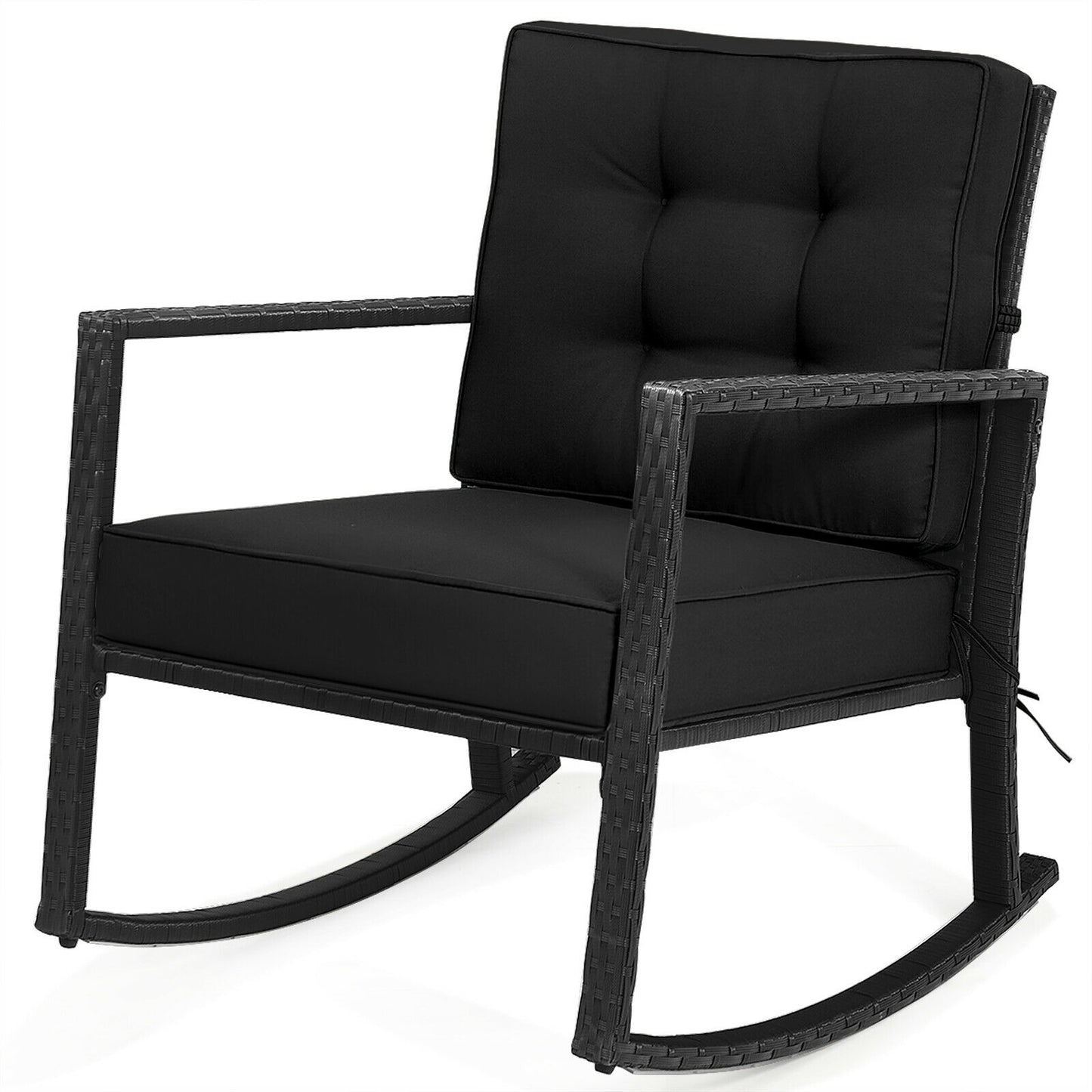 Rattan Rocking Chair with Cushion for Patio