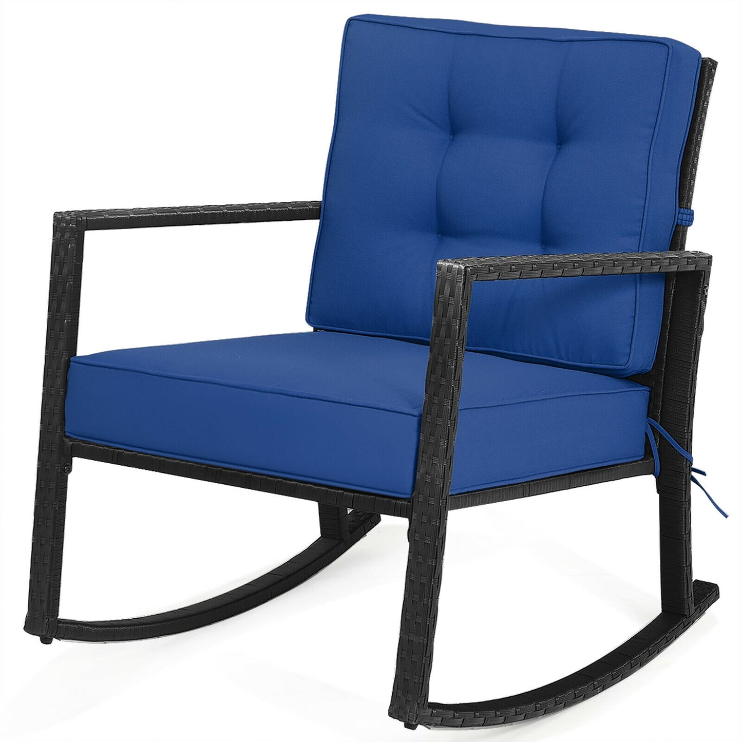 Rattan Rocking Chair with Cushion for Patio