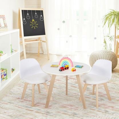 Kids Activity Table and 2 Chairs Set with Cushioned Seats