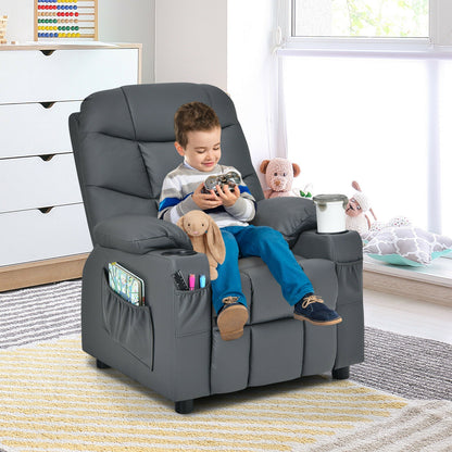 Kids Recliner Chair with Cup Holder and Footrest