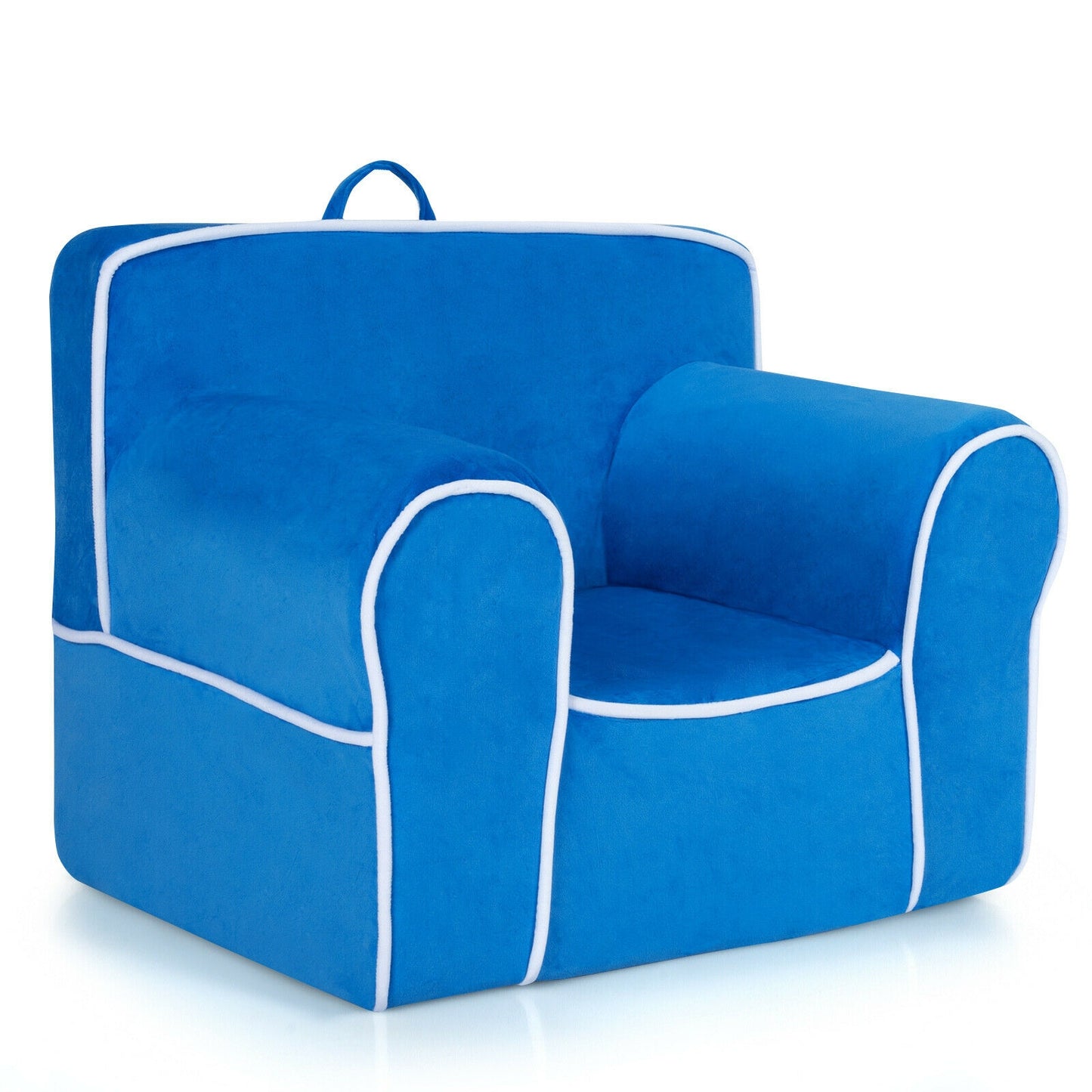 Kids Upholstered Sofa with Velvet Fabric - Blue
