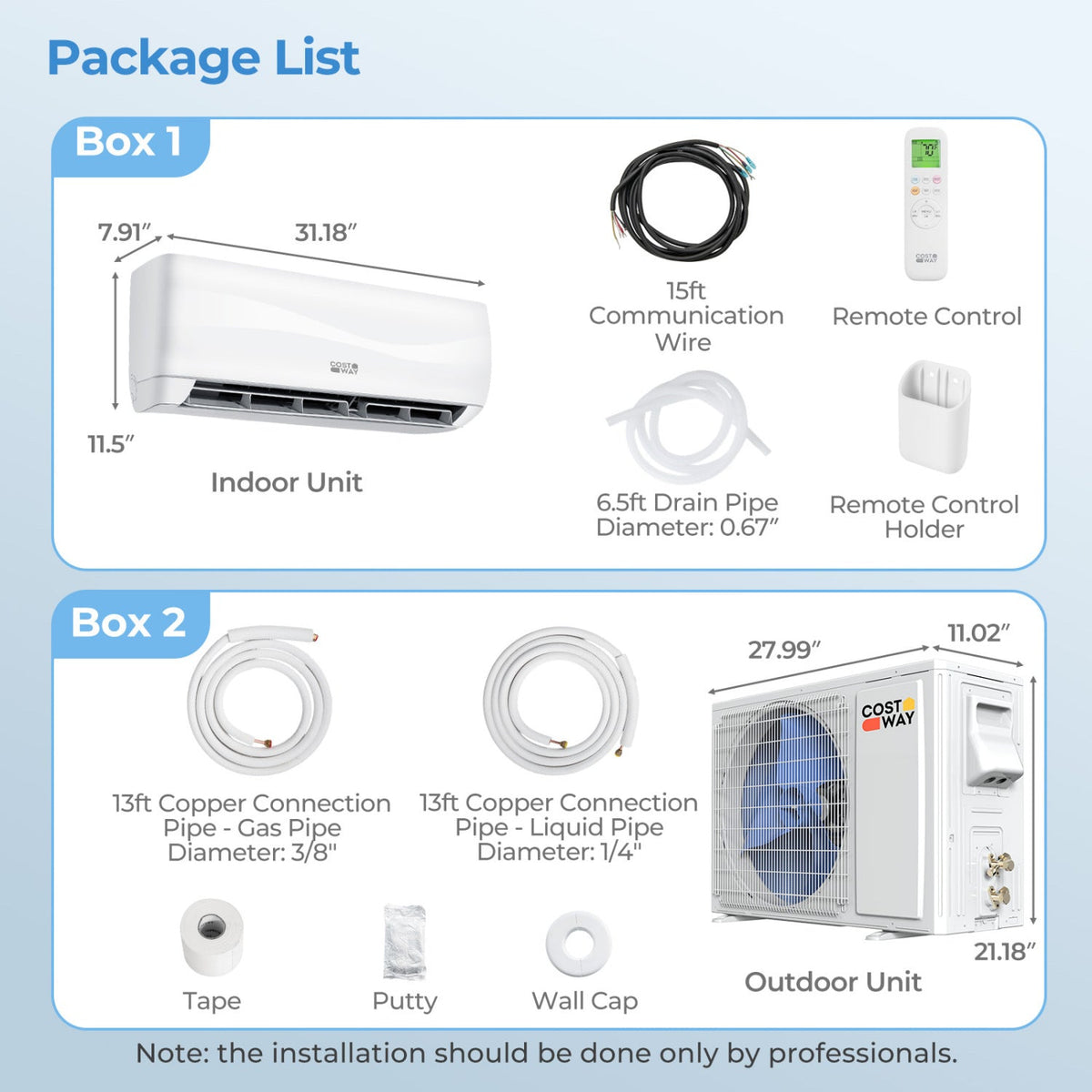X-Pro 35000 BTU 4 Zone 22.5 SEER2 Concealed Ducted Mini Split