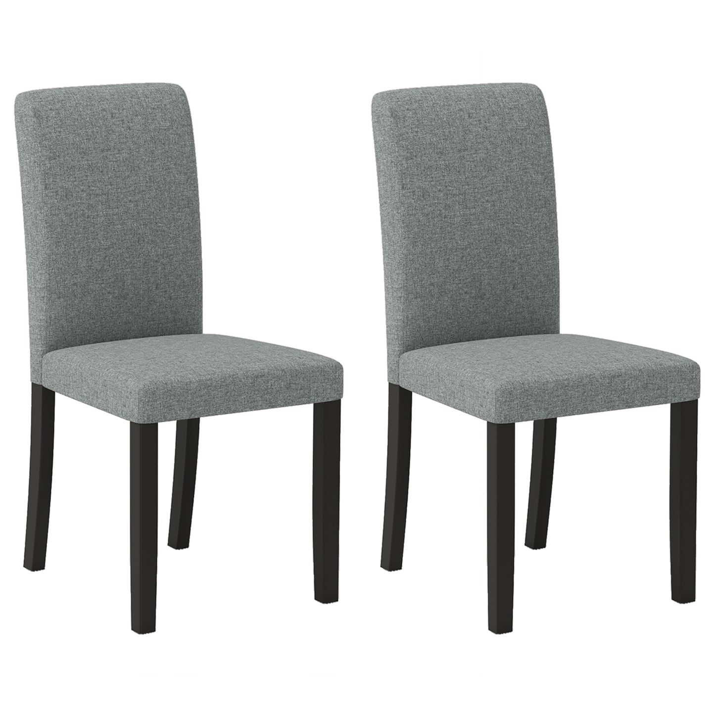 Mid-Century Dining Chairs Set of 2 with Rubber Wood Legs