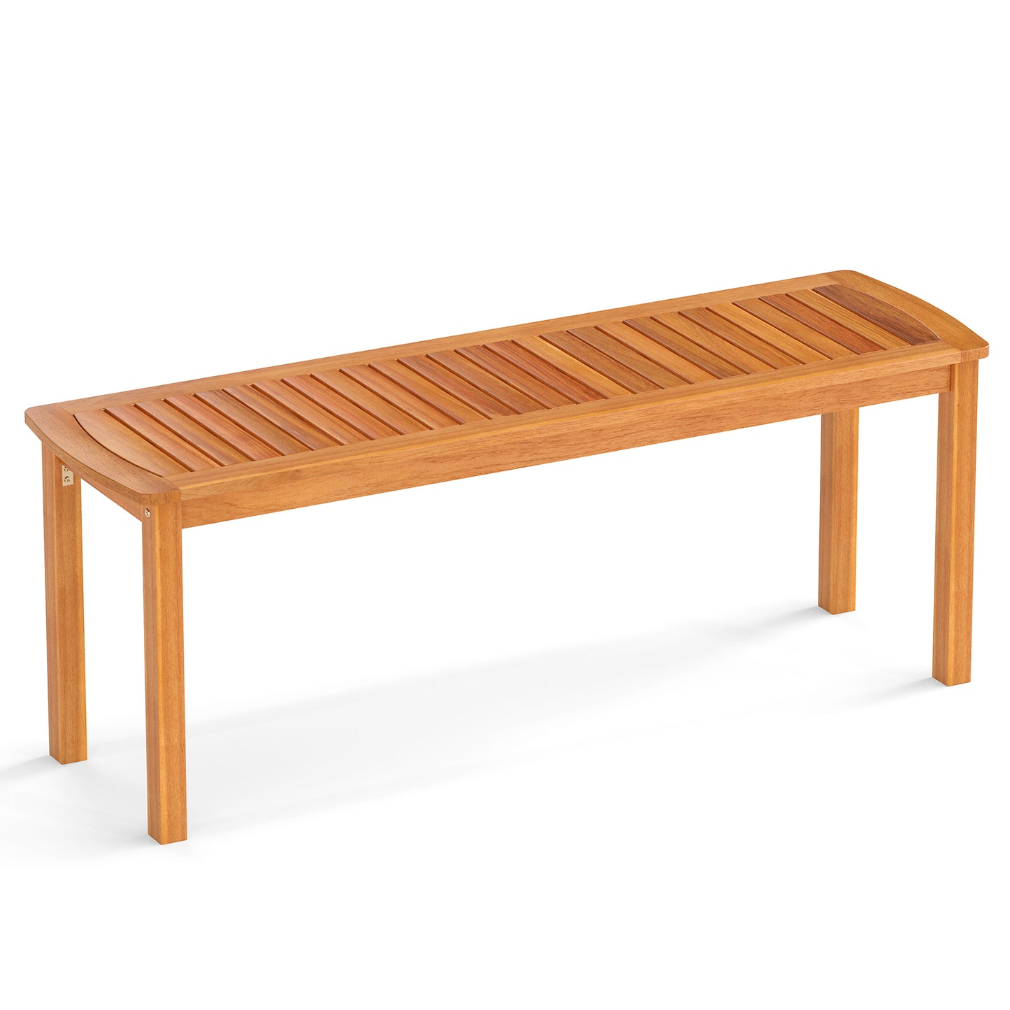 Acacia Wood Outdoor Bench Set of 2 with Slatted Seat