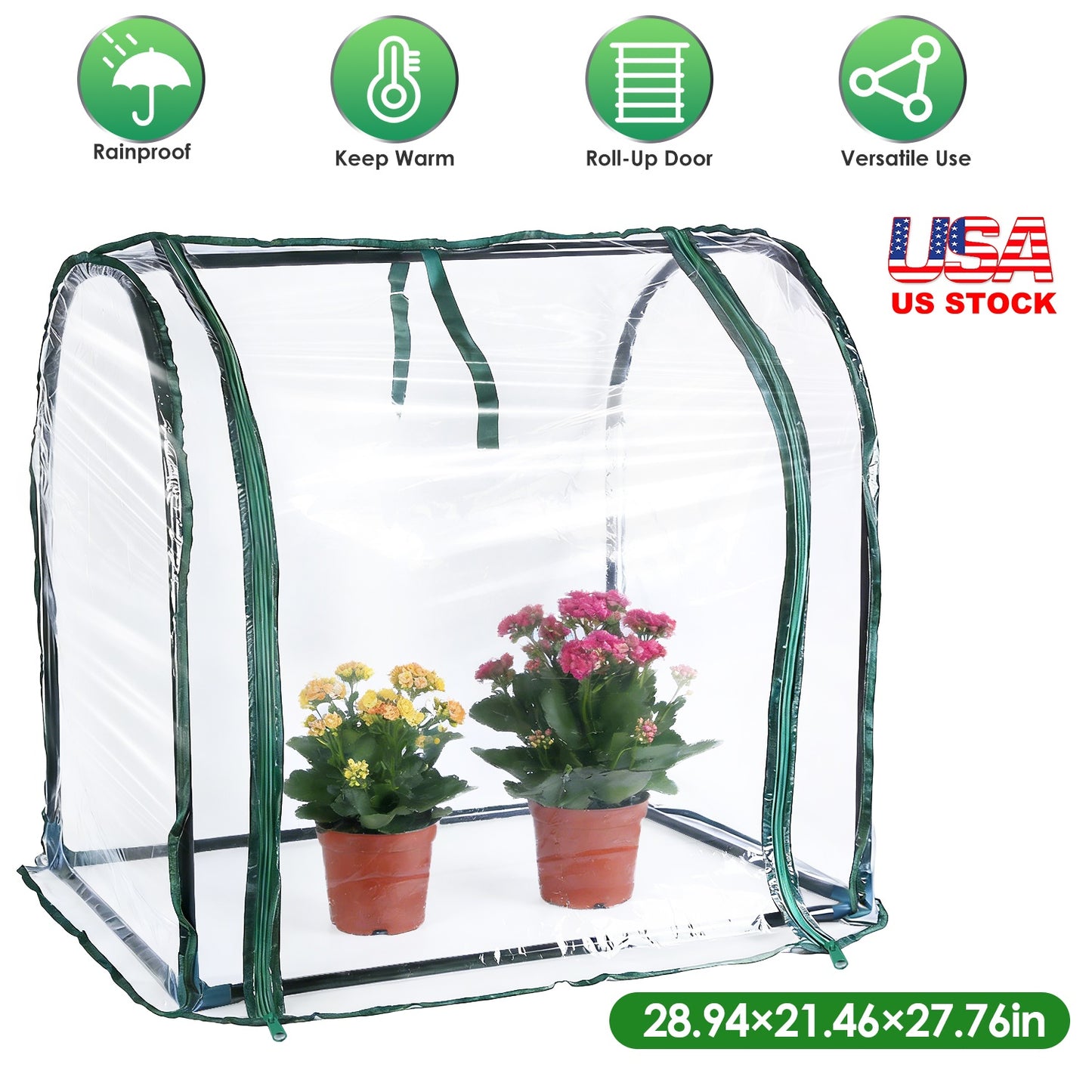 Tabletop Mini Greenhouse 29" x 21" x 28" with PVC Cover