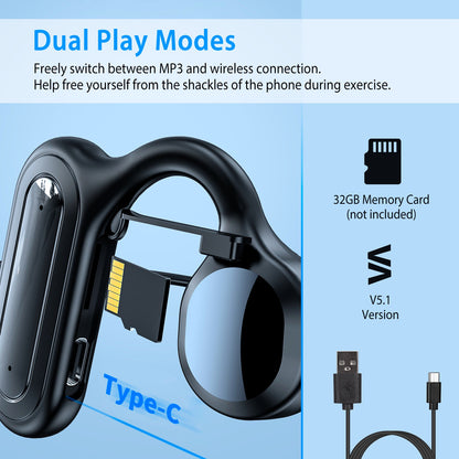 Bone Conduction Headphones Wireless Open Ear Sports Headset