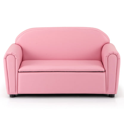 Kids Armrest Sofa Chair with Storage - Brown