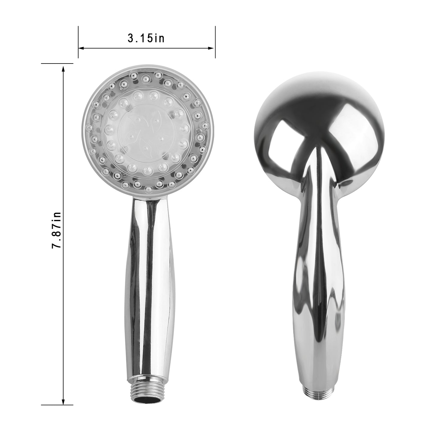 LED Color-Changing Handheld Shower Head with Hydropower