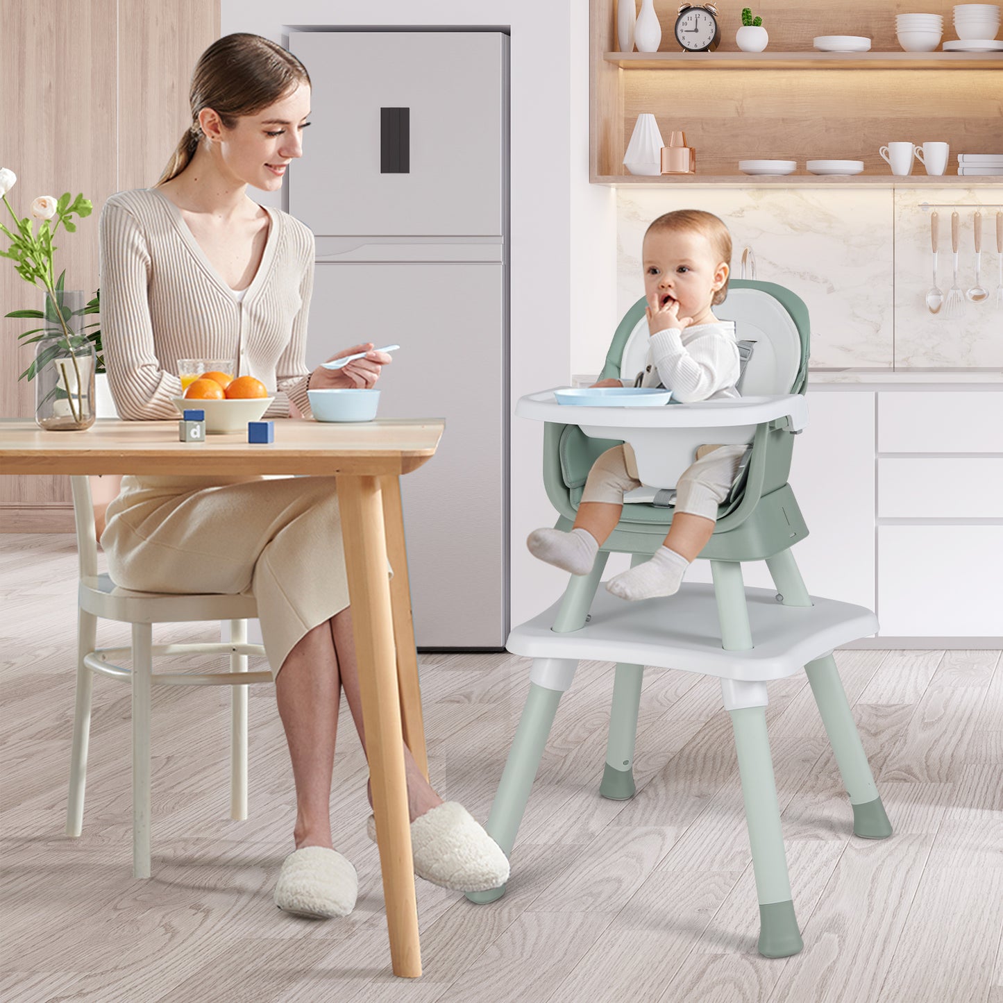 6-in-1 Convertible High Chair with Adjustable Tray