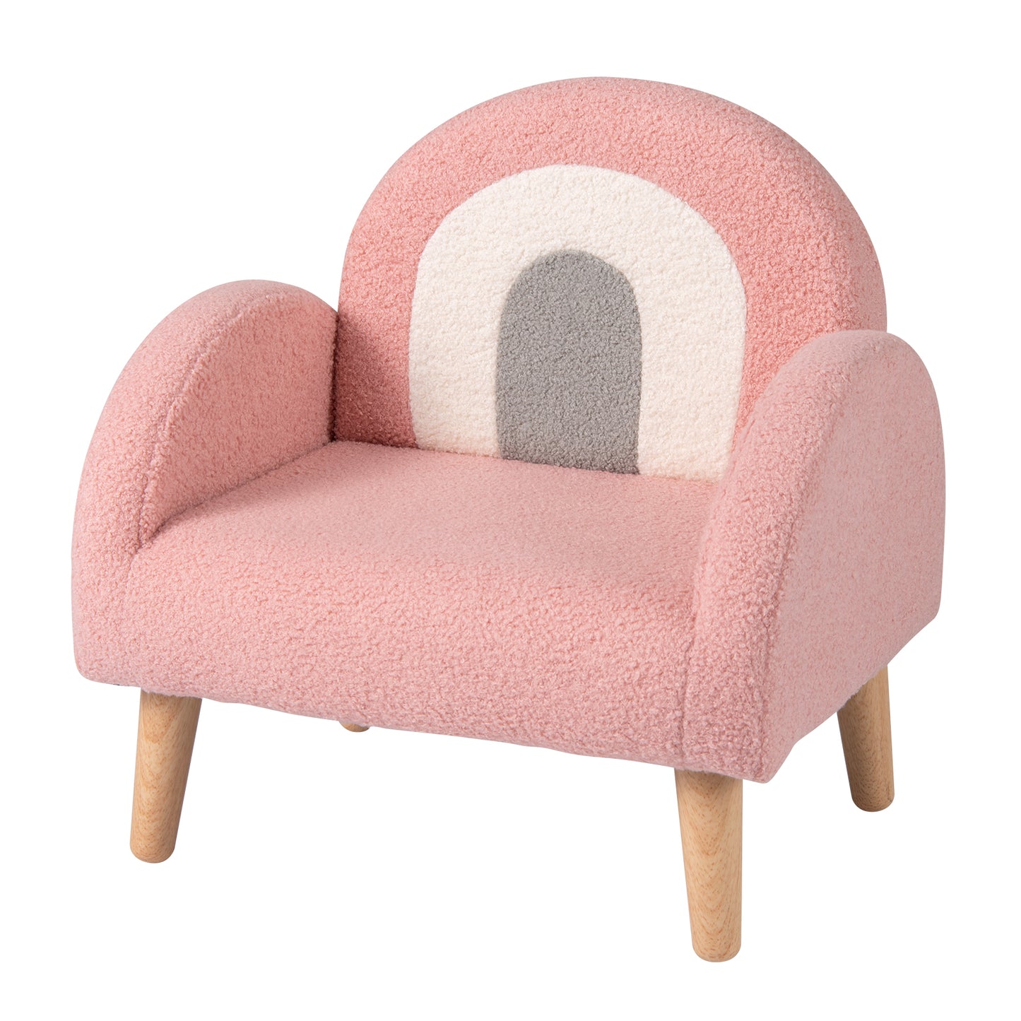 Kids Armchair with Backrest and Armrests - Pink