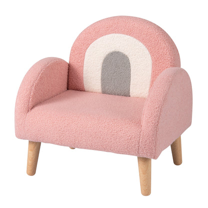 Kids Armchair with Backrest and Armrests - Pink