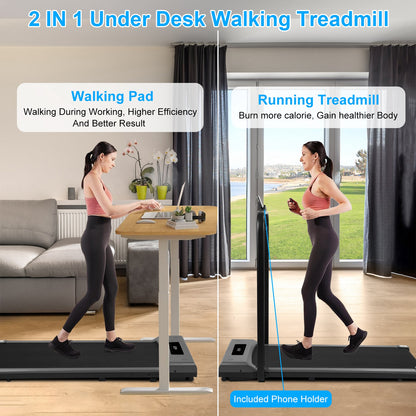 Under Desk Folding Treadmill with Remote and App Control