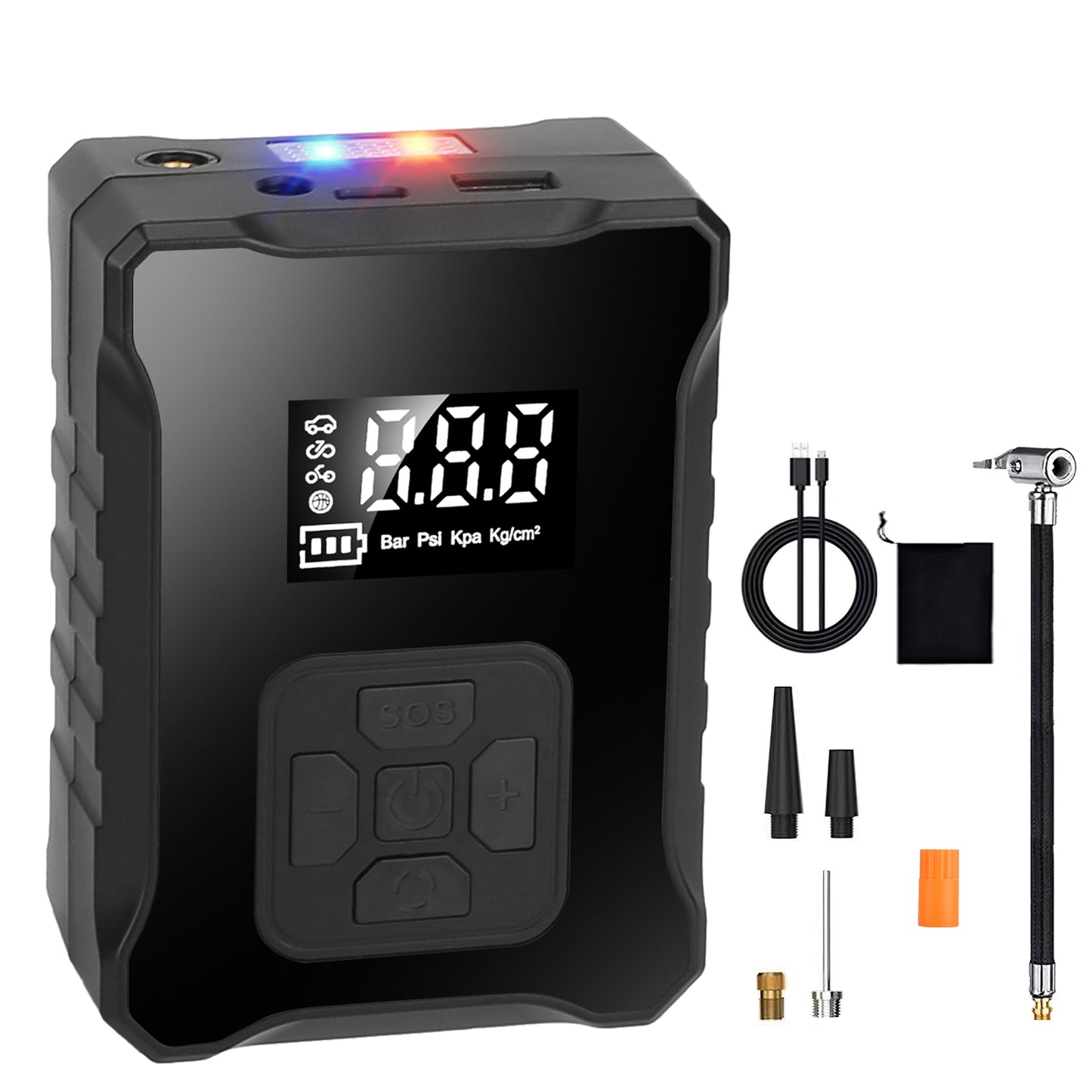 Cordless Tire Inflator 150PSI with LED Light & Power Bank
