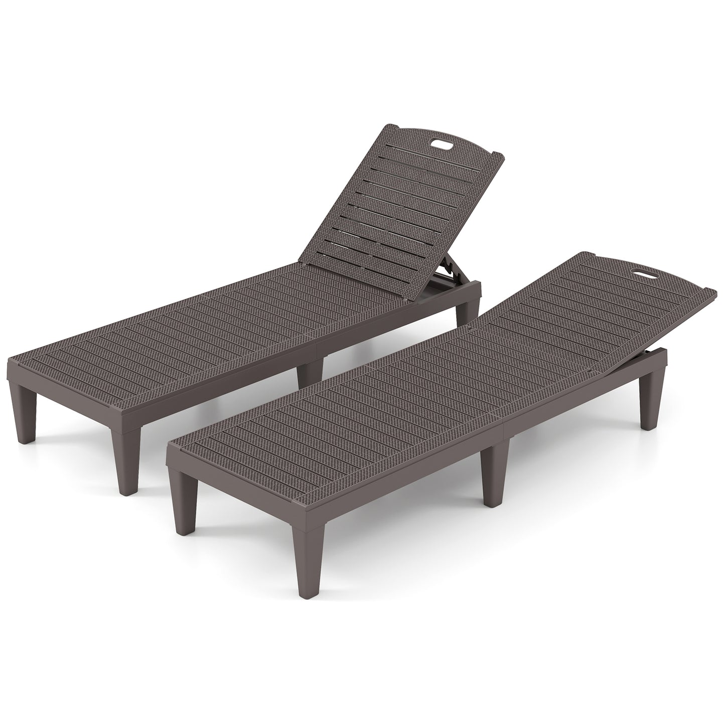 Adjustable Outdoor Chaise Lounge Chairs Set of 2 - 350 lbs