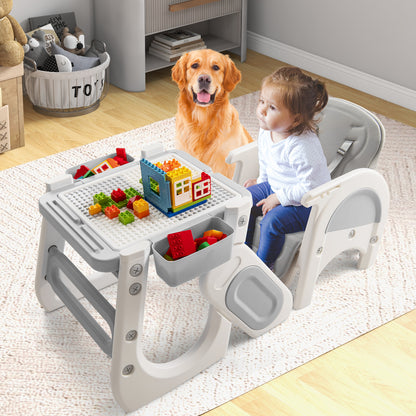 Convertible Baby High Chair with Adjustable Backrest & Tray