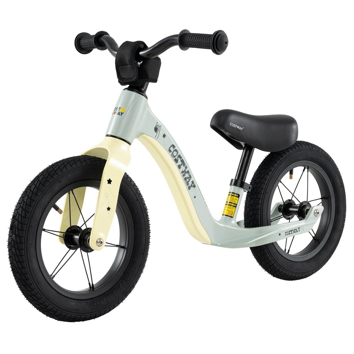 12-Inch Balance Bike with Adjustable Seat and Rotatable Handlebar for Over 36 Months Old