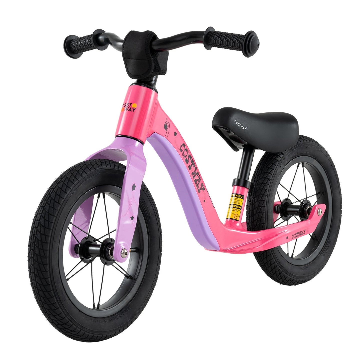 12-Inch Balance Bike with Adjustable Seat and Rotatable Handlebar for Over 36 Months Old