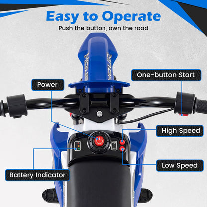 12V Kids Motorcycle with Training Wheels and Spring Suspension
