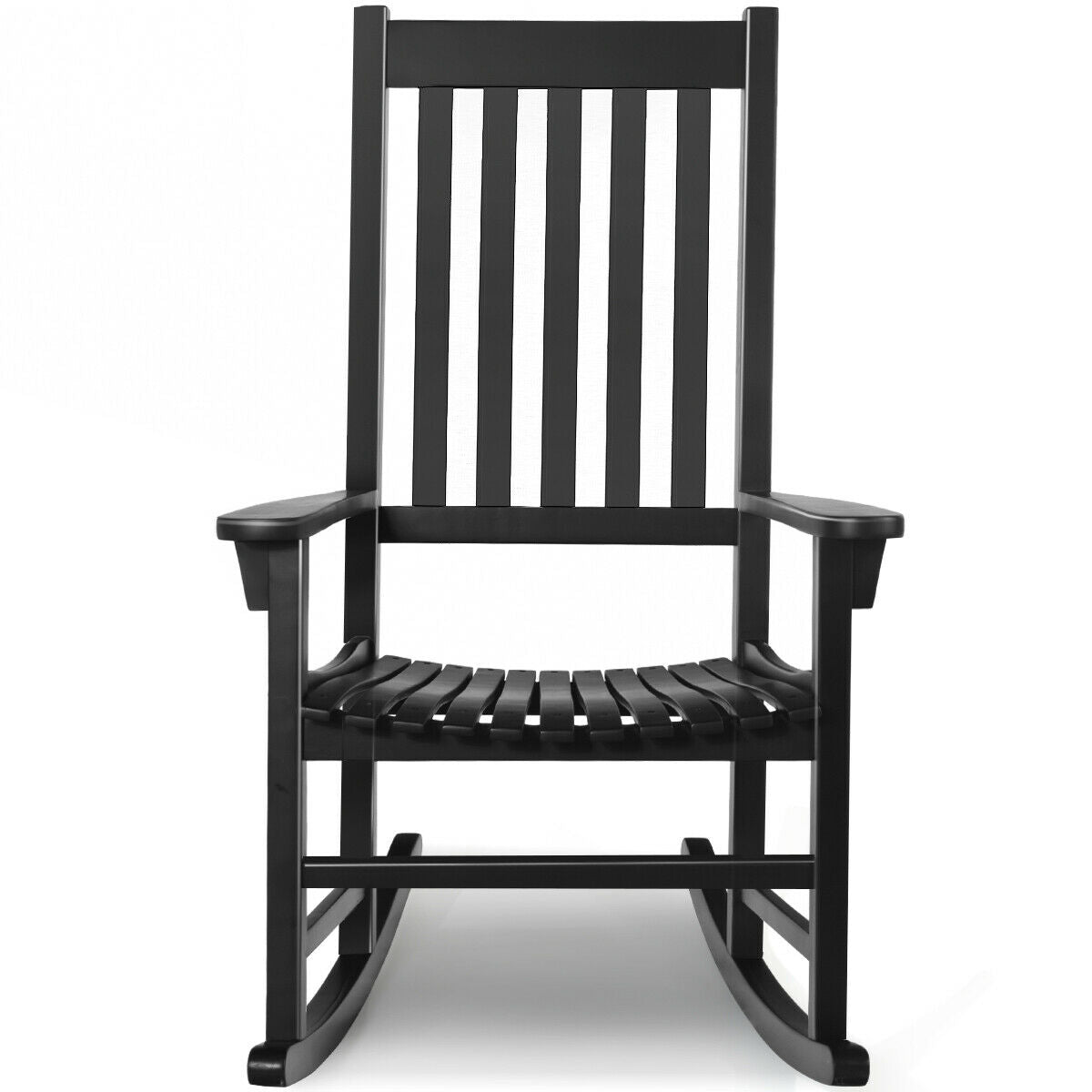 Acacia Wood Rocking Chair with High Back for Patio