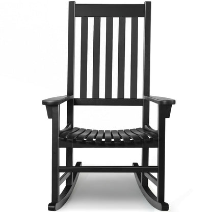 Acacia Wood Rocking Chair with High Back for Patio