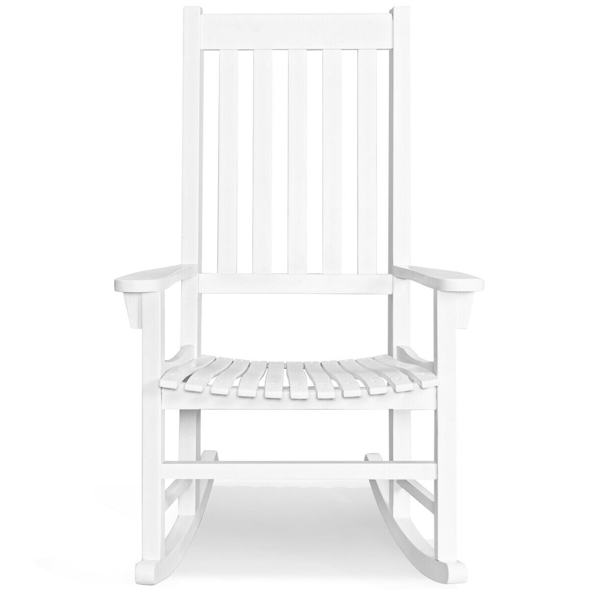 Acacia Wood Rocking Chair with High Back for Patio