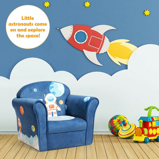 Kids Astronaut Armrest Upholstered Sofa Chair